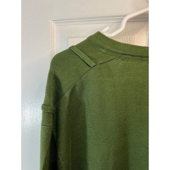 Ted Baker Mens Green Crewneck Sweater With Button Detail Size 6 Cotton Blend Lon - Picture 4 of 10